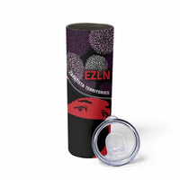 Zapatista Territories Skinny Tumbler Mexico with EZLN Masked Face and Floral - Wonder Print Shop