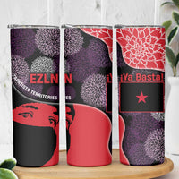 Zapatista Territories Skinny Tumbler Mexico with EZLN Masked Face and Floral - Wonder Print Shop