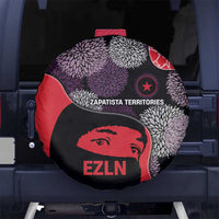 Zapatista Territories Spare Tire Cover Mexico with EZLN Masked Face and Floral - Wonder Print Shop