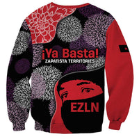 Zapatista Territories Sweatshirt Mexico with EZLN Masked Face and Floral - Wonder Print Shop