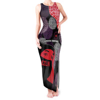 Zapatista Territories Tank Maxi Dress Mexico with EZLN Masked Face and Floral - Wonder Print Shop