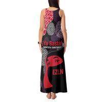 Zapatista Territories Tank Maxi Dress Mexico with EZLN Masked Face and Floral - Wonder Print Shop