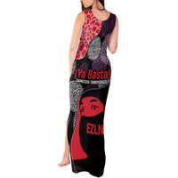 Zapatista Territories Tank Maxi Dress Mexico with EZLN Masked Face and Floral - Wonder Print Shop