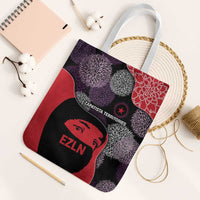 Zapatista Territories Tote Bag Mexico with EZLN Masked Face and Floral - Wonder Print Shop