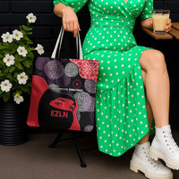 Zapatista Territories Tote Bag Mexico with EZLN Masked Face and Floral - Wonder Print Shop