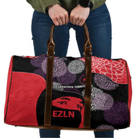 Zapatista Territories Travel Bag Mexico with EZLN Masked Face and Floral - Wonder Print Shop