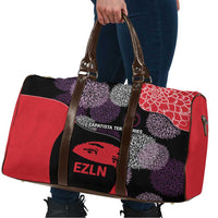 Zapatista Territories Travel Bag Mexico with EZLN Masked Face and Floral - Wonder Print Shop
