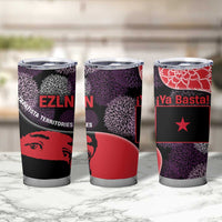 Zapatista Territories Tumbler Cup Mexico with EZLN Masked Face and Floral - Wonder Print Shop