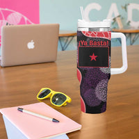 Zapatista Territories Tumbler With Handle Mexico with EZLN Masked Face and Floral - Wonder Print Shop