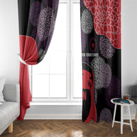 Zapatista Territories Window Curtain Mexico with EZLN Masked Face and Floral - Wonder Print Shop