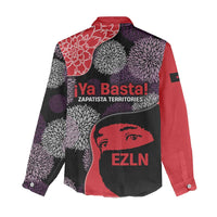 Zapatista Territories Women Casual Shirt Mexico with EZLN Masked Face and Floral - Wonder Print Shop
