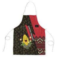 Zapatista Territories Apron Mexico with Corn Graphic and Indigenous Pattern Semillas de Libertad - Wonder Print Shop