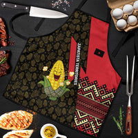 Zapatista Territories Apron Mexico with Corn Graphic and Indigenous Pattern Semillas de Libertad - Wonder Print Shop