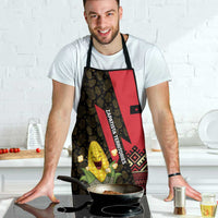 Zapatista Territories Apron Mexico with Corn Graphic and Indigenous Pattern Semillas de Libertad - Wonder Print Shop