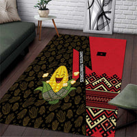 Zapatista Territories Area Rug Mexico with Corn Graphic and Indigenous Pattern Semillas de Libertad - Wonder Print Shop