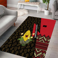 Zapatista Territories Area Rug Mexico with Corn Graphic and Indigenous Pattern Semillas de Libertad - Wonder Print Shop