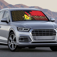 Zapatista Territories Auto Sun Shade Mexico with Corn Graphic and Indigenous Pattern Semillas de Libertad - Wonder Print Shop