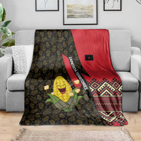 Zapatista Territories Blanket Mexico with Corn Graphic and Indigenous Pattern Semillas de Libertad - Wonder Print Shop