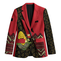 Zapatista Territories Blazer Mexico with Corn Graphic and Indigenous Pattern Semillas de Libertad - Wonder Print Shop