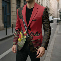 Zapatista Territories Blazer Mexico with Corn Graphic and Indigenous Pattern Semillas de Libertad - Wonder Print Shop