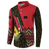 Zapatista Territories Button Sweatshirt Mexico with Corn Graphic and Indigenous Pattern Semillas de Libertad - Wonder Print Shop