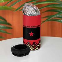 Zapatista Territories 4 in 1 Can Cooler Tumbler Mexico with Corn Graphic and Indigenous Pattern Semillas de Libertad - Wonder Print Shop