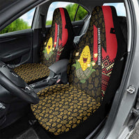 Zapatista Territories Car Seat Cover Mexico with Corn Graphic and Indigenous Pattern Semillas de Libertad - Wonder Print Shop