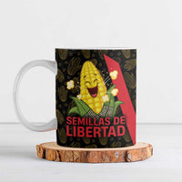 Zapatista Territories Ceramic Mug Mexico with Corn Graphic and Indigenous Pattern Semillas de Libertad - Wonder Print Shop