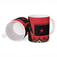 Zapatista Territories Ceramic Mug Mexico with Corn Graphic and Indigenous Pattern Semillas de Libertad - Wonder Print Shop