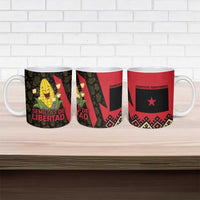 Zapatista Territories Ceramic Mug Mexico with Corn Graphic and Indigenous Pattern Semillas de Libertad - Wonder Print Shop