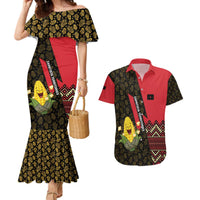 Zapatista Territories Couples Matching Mermaid Dress and Hawaiian Shirt Mexico with Corn Graphic and Indigenous Pattern Semillas de Libertad - Wonder Print Shop