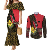 Zapatista Territories Couples Matching Mermaid Dress and Long Sleeve Button Shirt Mexico with Corn Graphic and Indigenous Pattern Semillas de Libertad - Wonder Print Shop