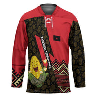 Zapatista Territories Hockey Jersey Mexico with Corn Graphic and Indigenous Pattern Semillas de Libertad - Wonder Print Shop