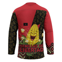 Zapatista Territories Hockey Jersey Mexico with Corn Graphic and Indigenous Pattern Semillas de Libertad - Wonder Print Shop