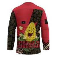 Zapatista Territories Hockey Jersey Mexico with Corn Graphic and Indigenous Pattern Semillas de Libertad - Wonder Print Shop