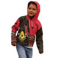 Zapatista Territories Kid Hoodie Mexico with Corn Graphic and Indigenous Pattern Semillas de Libertad - Wonder Print Shop