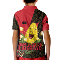 Zapatista Territories Kid Polo Shirt Mexico with Corn Graphic and Indigenous Pattern Semillas de Libertad - Wonder Print Shop