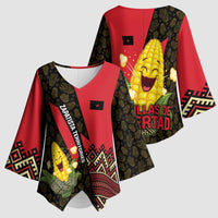 Zapatista Territories Kimono Sleeve Blouse Mexico with Corn Graphic and Indigenous Pattern Semillas de Libertad - Wonder Print Shop