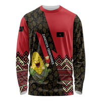 Zapatista Territories Long Sleeve Shirt Mexico with Corn Graphic and Indigenous Pattern Semillas de Libertad - Wonder Print Shop