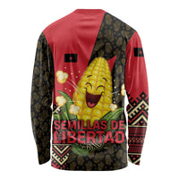 Zapatista Territories Long Sleeve Shirt Mexico with Corn Graphic and Indigenous Pattern Semillas de Libertad - Wonder Print Shop