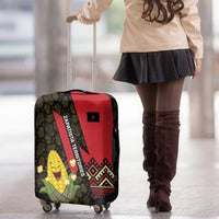 Zapatista Territories Luggage Cover Mexico with Corn Graphic and Indigenous Pattern Semillas de Libertad - Wonder Print Shop