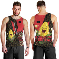 Zapatista Territories Men Tank Top Mexico with Corn Graphic and Indigenous Pattern Semillas de Libertad - Wonder Print Shop