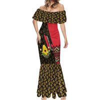 Zapatista Territories Mermaid Dress Mexico with Corn Graphic and Indigenous Pattern Semillas de Libertad - Wonder Print Shop