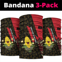 Zapatista Territories Neck Gaiter Mexico with Corn Graphic and Indigenous Pattern Semillas de Libertad - Wonder Print Shop