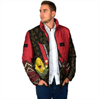 Zapatista Territories Padded Jacket Mexico with Corn Graphic and Indigenous Pattern Semillas de Libertad - Wonder Print Shop