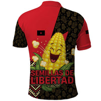 Zapatista Territories Polo Shirt Mexico with Corn Graphic and Indigenous Pattern Semillas de Libertad - Wonder Print Shop