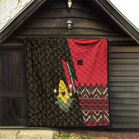 Zapatista Territories Quilt Mexico with Corn Graphic and Indigenous Pattern Semillas de Libertad - Wonder Print Shop