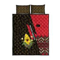 Zapatista Territories Quilt Bed Set Mexico with Corn Graphic and Indigenous Pattern Semillas de Libertad - Wonder Print Shop