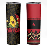 Zapatista Territories Skinny Tumbler Mexico with Corn Graphic and Indigenous Pattern Semillas de Libertad - Wonder Print Shop