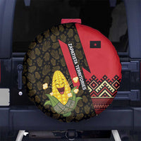 Zapatista Territories Spare Tire Cover Mexico with Corn Graphic and Indigenous Pattern Semillas de Libertad - Wonder Print Shop
